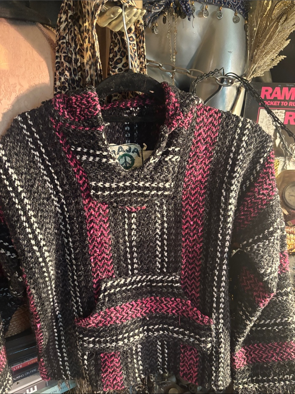 Kids Baja Hoodie Sweatshirt - Black & Pink